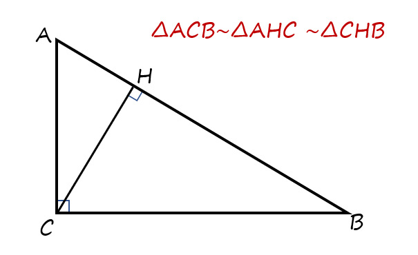 подобные треугольники в прямоугольном треугольнике